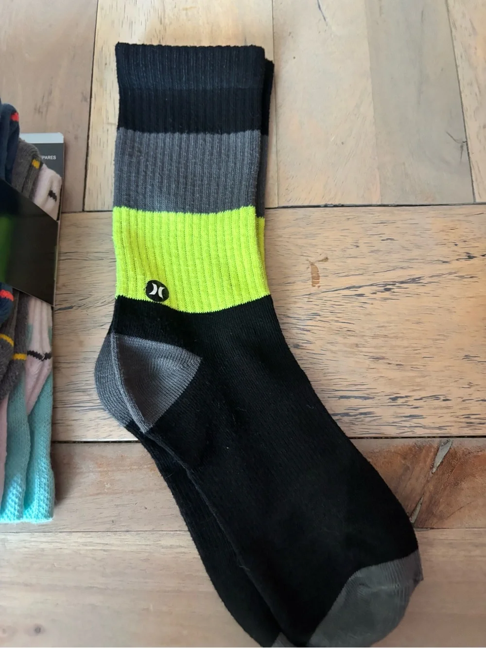 Under Armour Mixed Crew Socks Pack with Black and Neon Yellow Accent